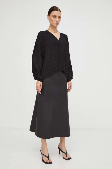 By Malene Birger bluza femei, culoarea negru, neted