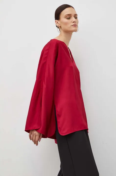 By Malene Birger bluzka damska kolor czerwony gładka