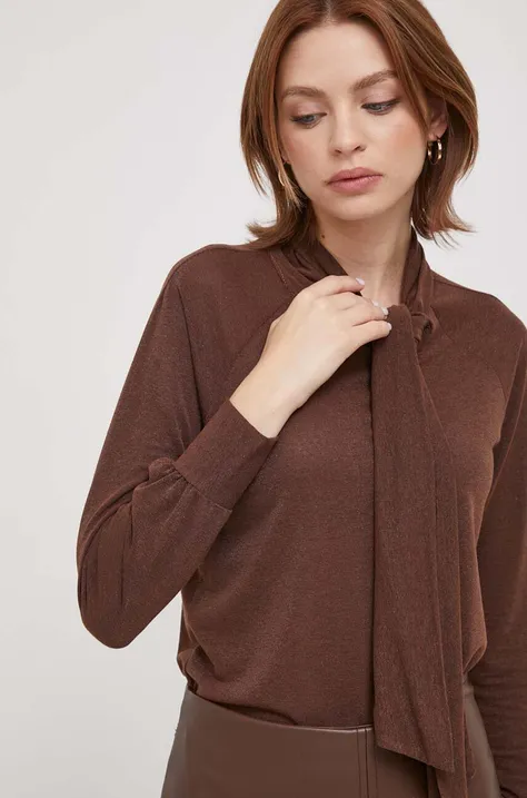 Bluza Artigli za žene, boja: smeđa, bez uzorka