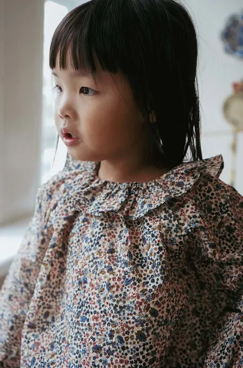 Дитяча блузка Konges Sløjd колір бежевий візерунок