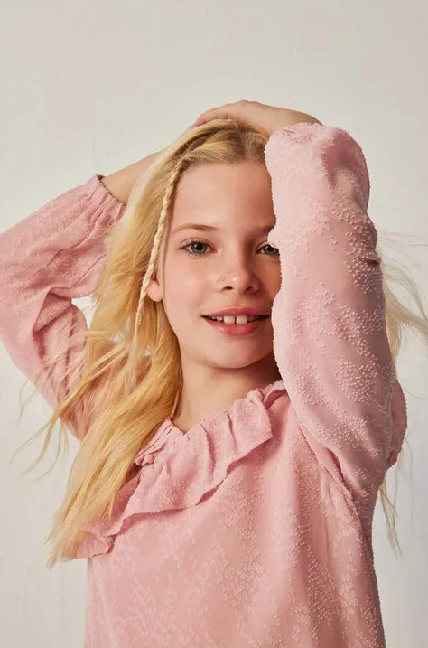 Детская блузка Mayoral цвет розовый однотонная