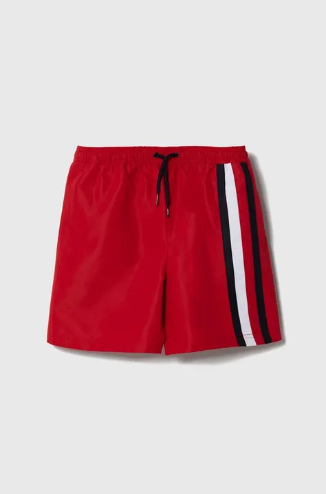 Otroške kopalne kratke hlače Tommy Hilfiger rdeča barva