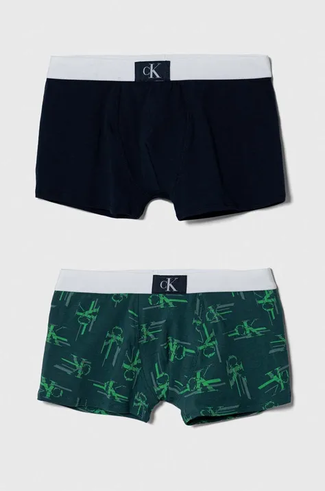 Calvin Klein Underwear bokserki dziecięce 2-pack kolor zielony