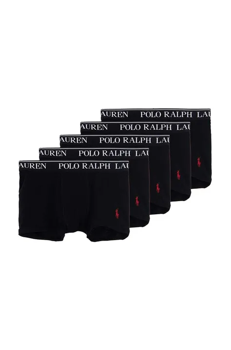 Detské boxerky Polo Ralph Lauren 5-pak čierna farba