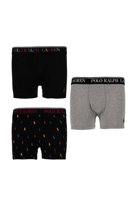 Otroške boksarice Polo Ralph Lauren 3-pack črna barva