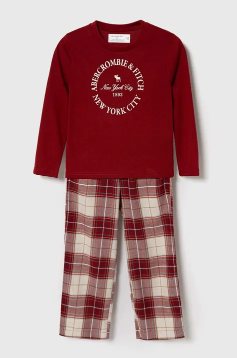 Abercrombie & Fitch pijama copii culoarea rosu, modelator