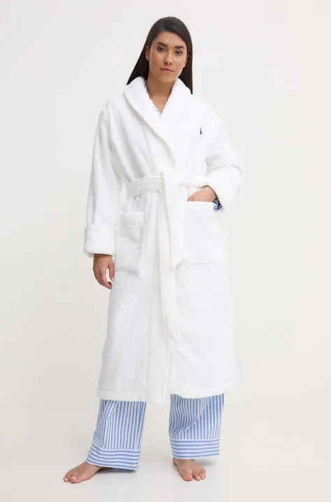 Βαμβακερό μπουρνούζι Polo Ralph Lauren χρώμα: άσπρο