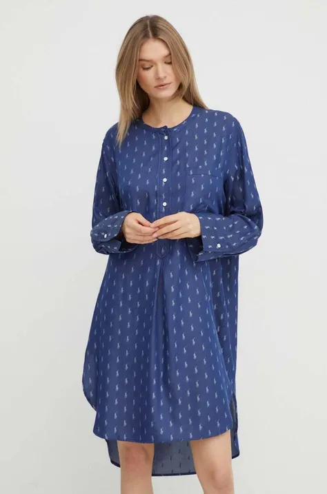 Nočná košeľa Polo Ralph Lauren dámska, tmavomodrá farba