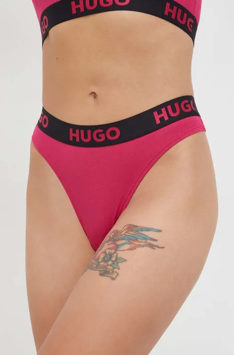 Στρινγκ HUGO χρώμα: ροζ