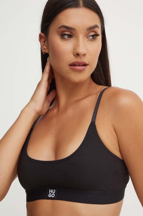 HUGO sutien culoarea negru, neted