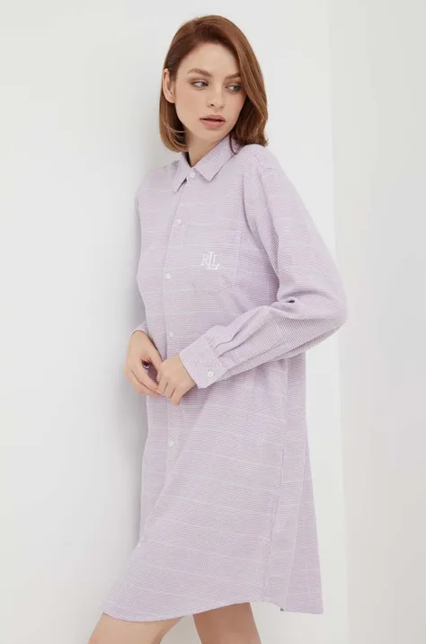 Noční košilka Lauren Ralph Lauren dámská, fialová barva