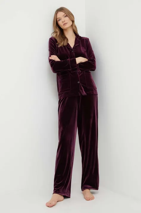 Lauren Ralph Lauren piżama damska kolor fioletowy