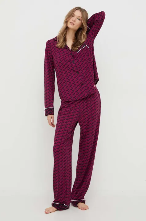 Dkny piżama damska kolor fioletowy