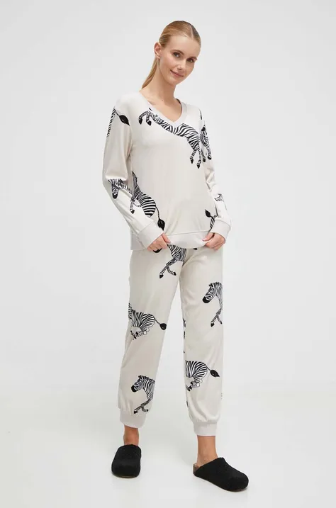 Pidžama Kate Spade za žene, boja: bež