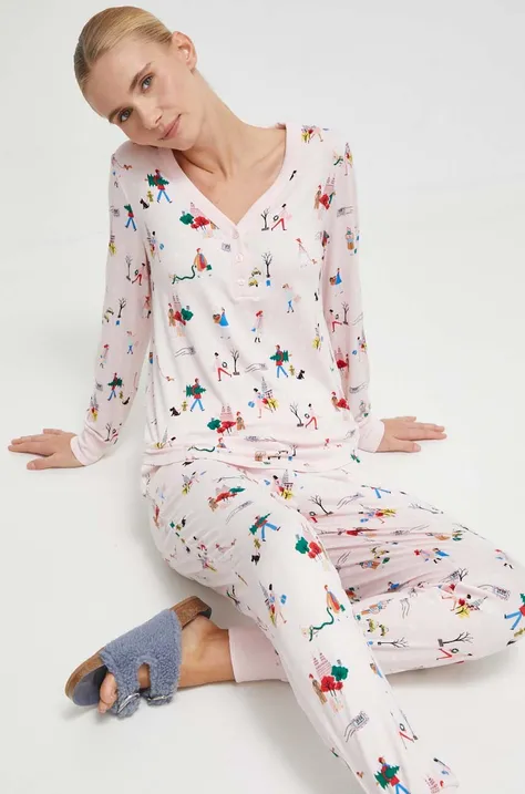 Pidžama Kate Spade za žene, boja: ružičasta