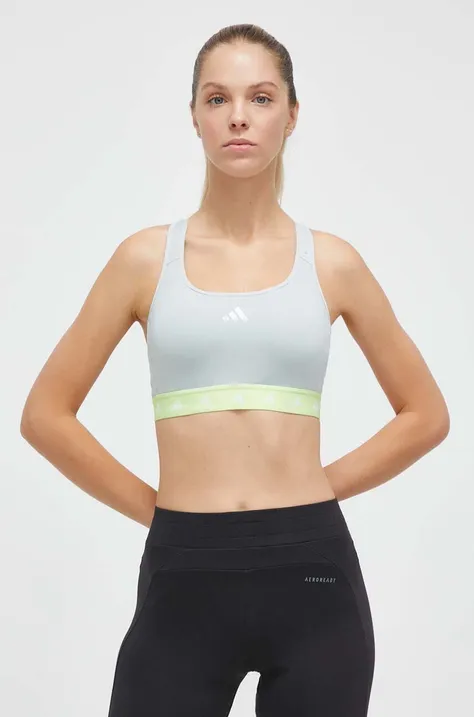 adidas Performance biustonosz sportowy Powerreact Techfit kolor szary