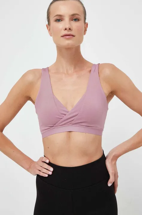 Športová podprsenka na kojenie adidas Performance Yoga Essentials ružová farba, jednofarebná