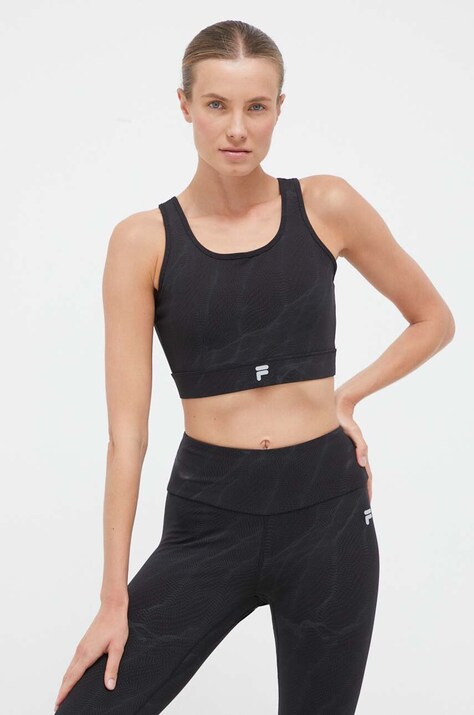Спортивный бюстгальтер Fila Reboredo цвет чёрный узорный