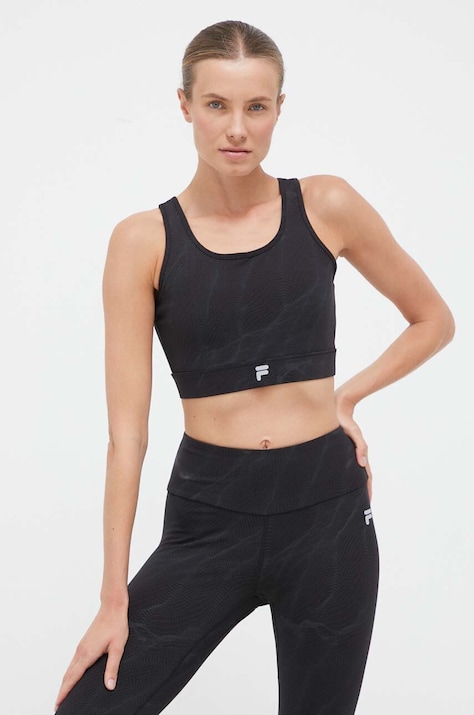 Fila sutien sport Reboredo culoarea negru, modelator