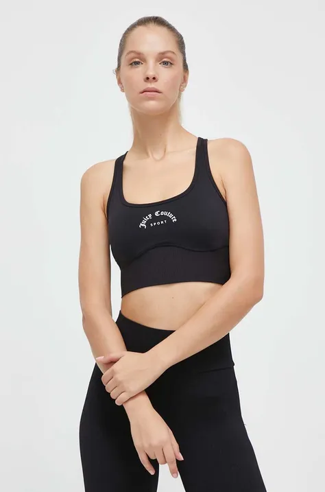 Спортен сутиен Juicy Couture Wendy в черно с изчистен дизайн