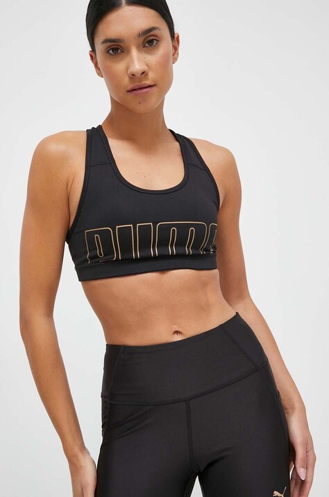Спортивный бюстгальтер Puma 4Keeps цвет чёрный узорный