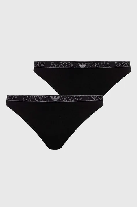 Стринги Emporio Armani Underwear 2-pack колір чорний