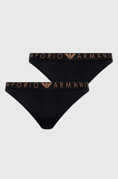 Brazilian στρινγκ Emporio Armani Underwear 2-pack χρώμα: μαύρο