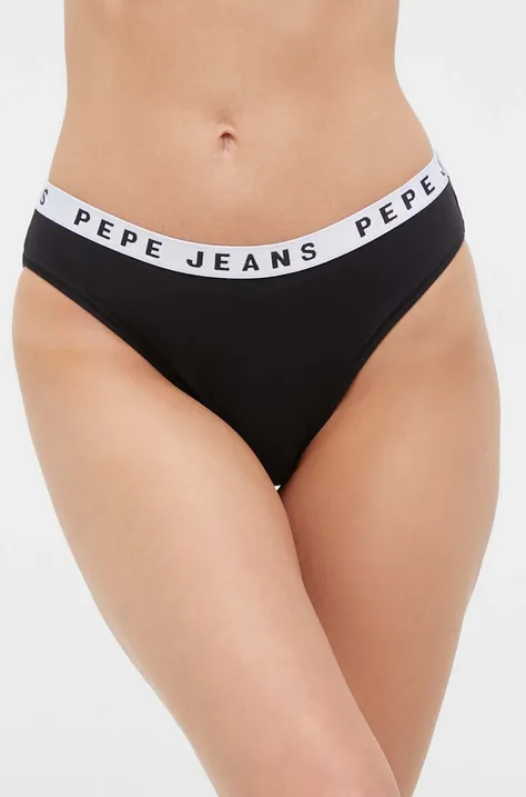 Nohavičky Pepe Jeans LOGO BIKINI čierna farba, PLU10921.999