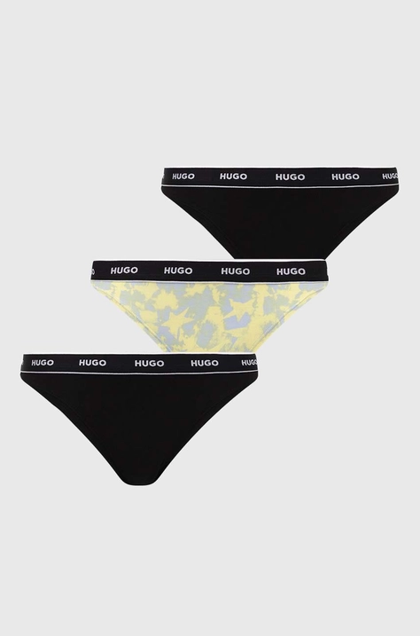 HUGO tanga 3-pack culoarea galben 50495870