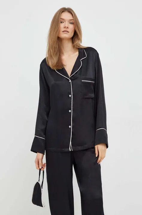 Pidžama HUGO za žene, boja: crna