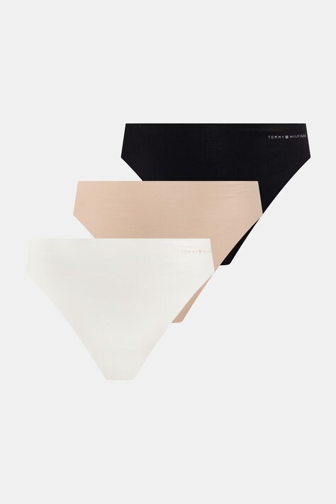 Tommy Hilfiger figi damskie bawełniane z elastanem 3-pack beżowe UW0UW03871