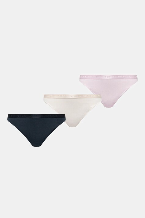 Tommy Hilfiger tanga 3-pack culoarea roz