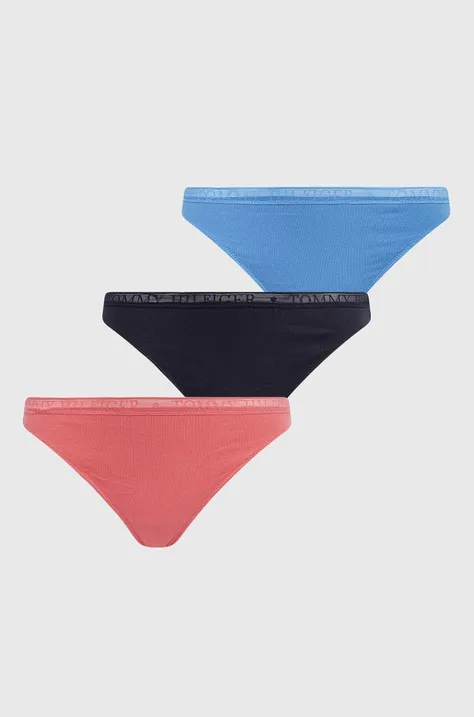 Tommy Hilfiger tanga 3-pack culoarea bleumarin UW0UW04890