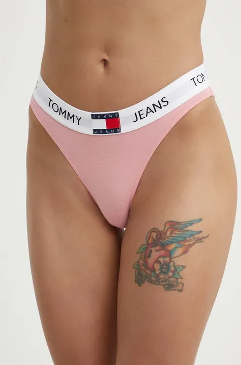 Spodnjice Tommy Jeans roza barva