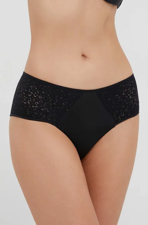 Chantelle chiloti culoarea negru, transparent