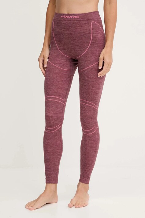 Viking legginsy funkcyjne Lana Pro Merino kolor czerwony