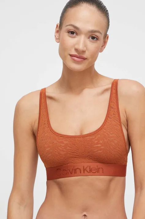 Бюстгальтер Calvin Klein Underwear колір помаранчевий однотонний