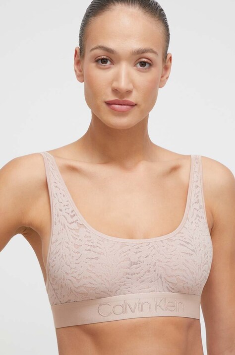 Calvin Klein Underwear sutien culoarea bej, uni 000QF7340E