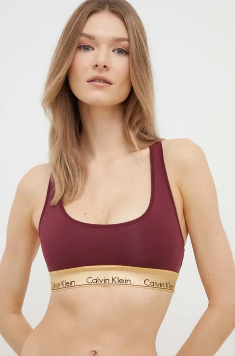 Бюстгальтер Calvin Klein Underwear цвет бордовый однотонный