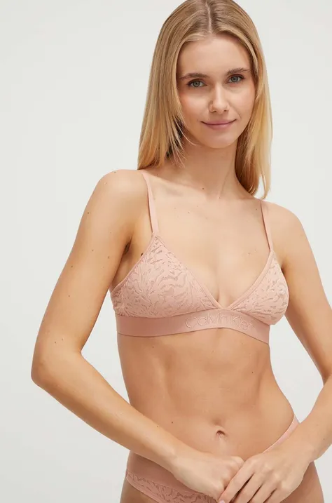 Grudnjak Calvin Klein Underwear boja: ružičasta, bez uzorka, 000QF7491E