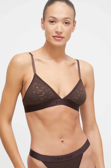 Podprsenka Calvin Klein Underwear hnedá farba,jednofarebný,000QF7491E