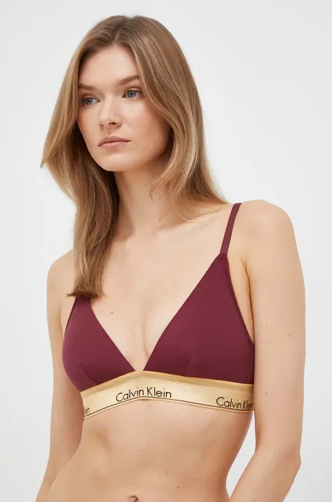 Calvin Klein Underwear biustonosz kolor bordowy gładki