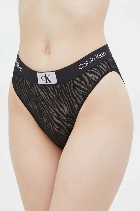Calvin Klein Underwear figi kolor czarny z koronki