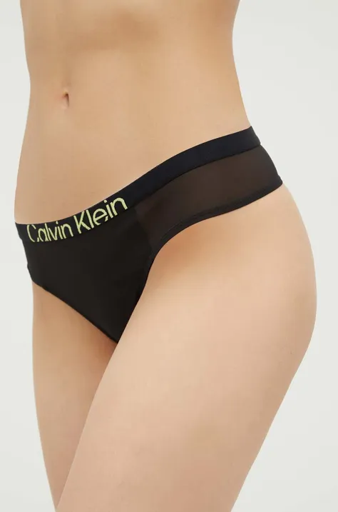 Στρίνγκ Calvin Klein Underwear χρώμα: μαύρο