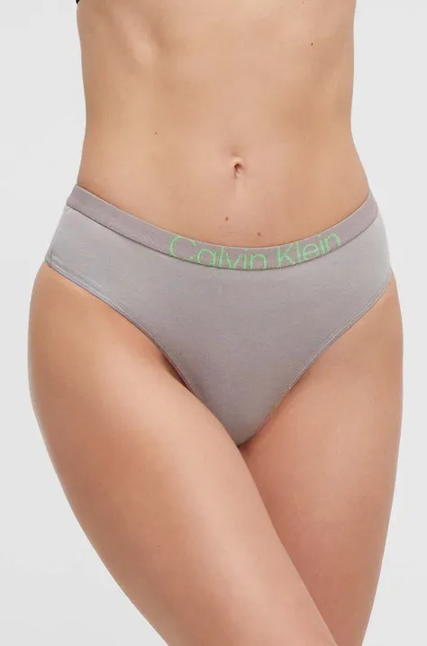 Tangá Calvin Klein Underwear šedá farba