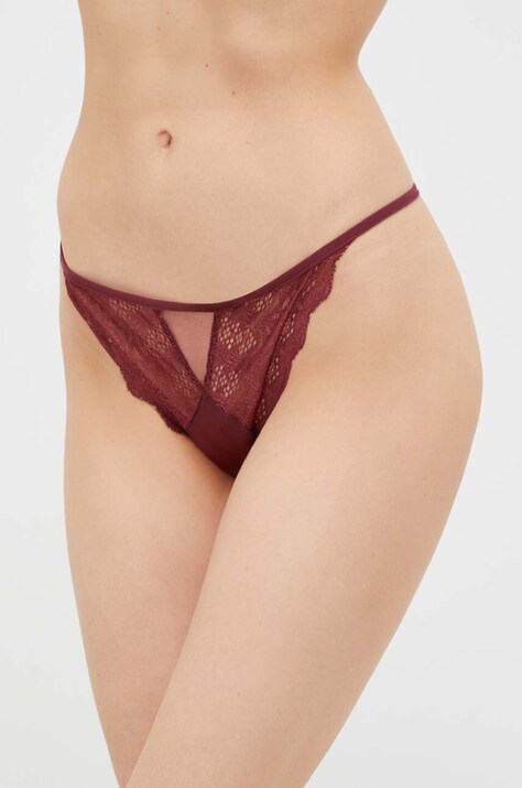 Calvin Klein Underwear tanga culoarea bordo