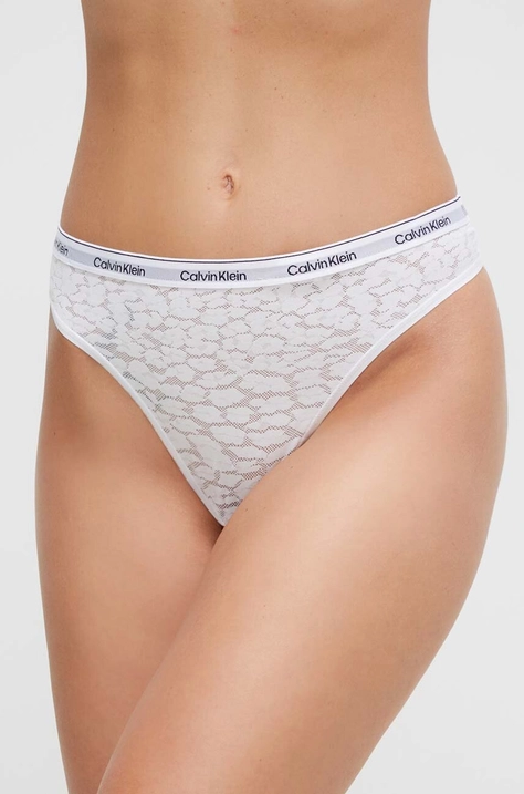 Calvin Klein Underwear tanga culoarea alb