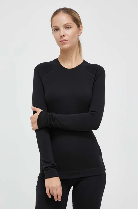 Λειτουργικό μακρυμάνικο πουκάμισο Smartwool Classic Thermal Merino χρώμα: μαύρο