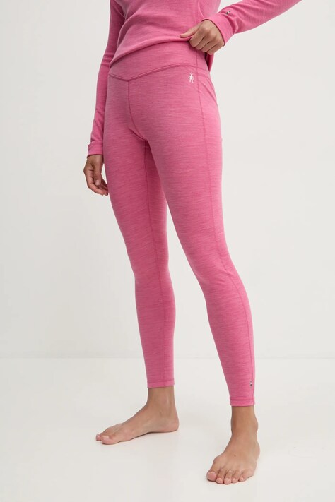 Funkčné legíny Smartwool Classic Thermal Merino ružová farba
