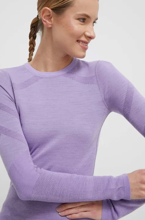 Funkčné tričko s dlhým rukávom Smartwool Intraknit Thermal Merino fialová farba